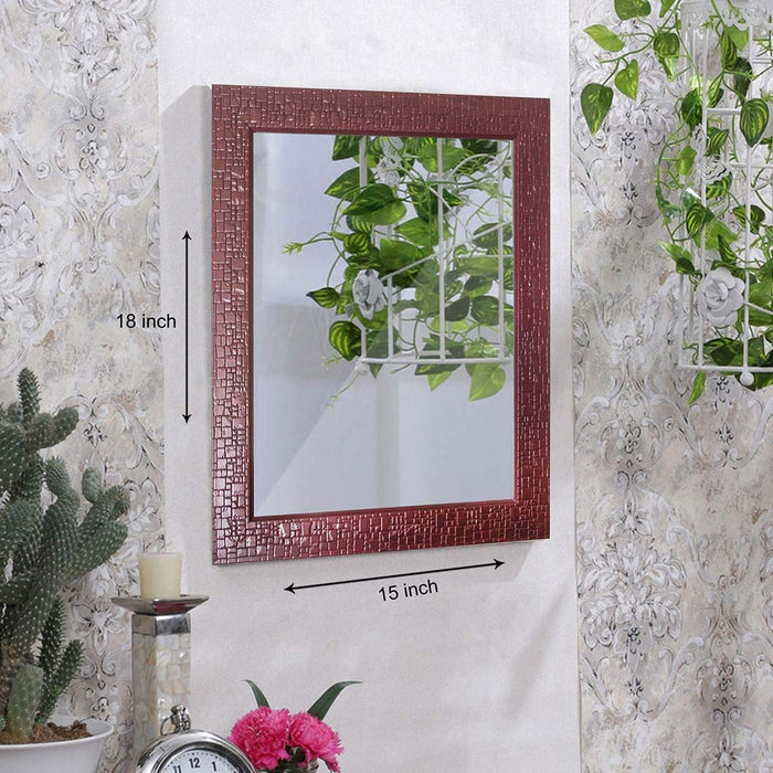Art Street Marble Red Wall Mirror (12 x 15 Inch)