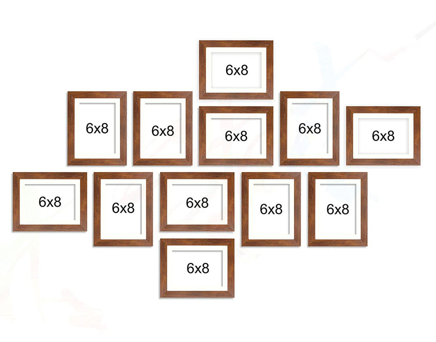 Art Street Glorious Set Of 12 Individual Wall Photo Frame - Brown 6x8 inches