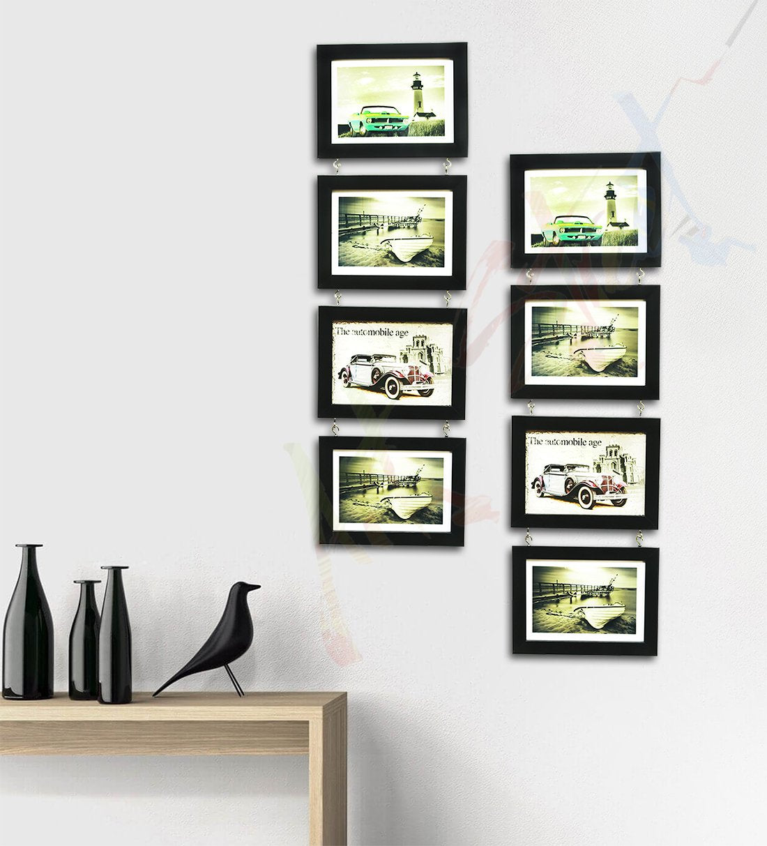 Impressive Drop Chain Synthetic Frame Set of 8 Photo Frames ( Photo Si ...