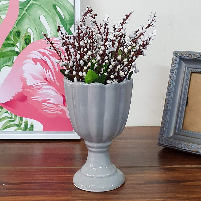 Artificial Flowers Lavender Plant, Flower in Ceramic Pot/Planter for Home, Office, Party.