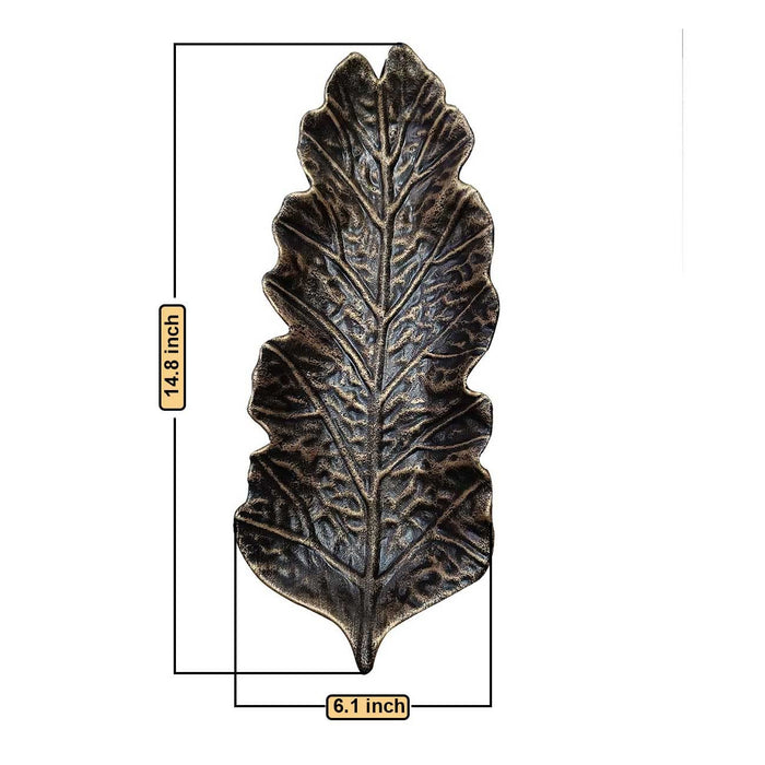 Textured Cerved Feather Shape Leaves Wall Hanging Decorative MDF Wall Plates Wall Décor, Wall Mounted Carved Decal for Home Décor, Living Room By Artstreet - ( Set Of 1,Black, 14.8 x 6.1 Inches) Black Cerved Feather