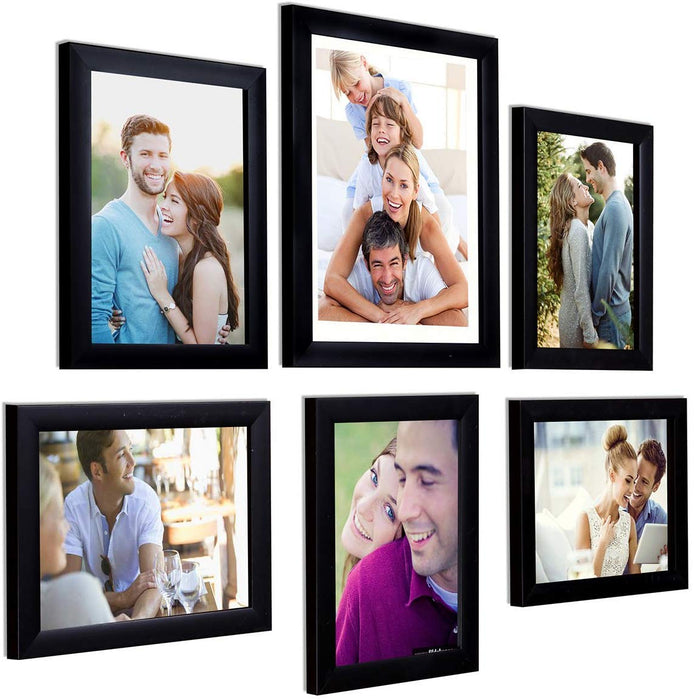 Set Of 6 Individual Black Wall Photo Frames For Home Decor