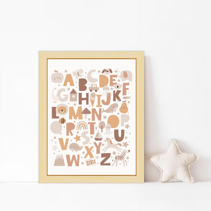 Art Street ABC Alphabet With Animals Art Print  for Kids Room Decoration (Set of 1, 12.7x17.5 Inch, A3)