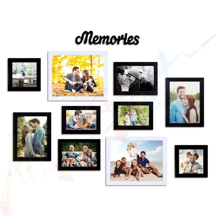 Lovely Memories Set of 10 Individual Black and White Wall Photo Frame
