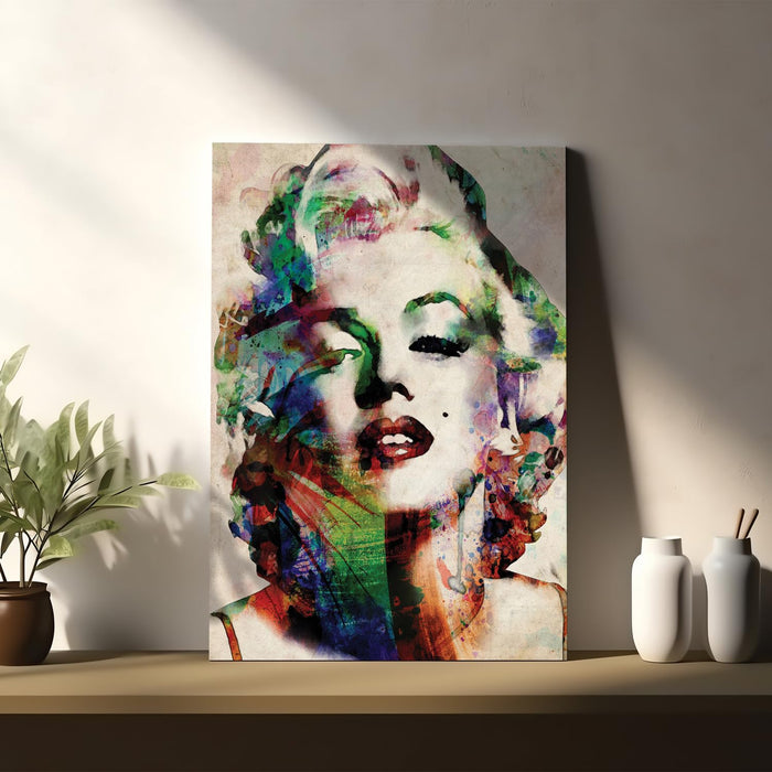 Art Street Stretched On Frame Canvas Painting Pop Art Beautiful Marilyn Monroe Portrait Art For Decor, Abstract Art (Size: 16x22 Inch)