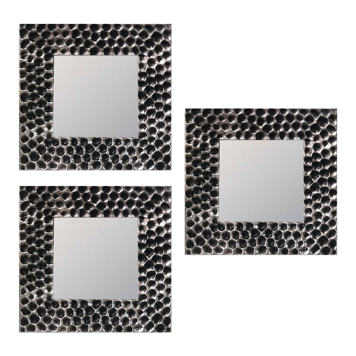 Set of 3 Black  Mirror Decorative in Square Shape (10 x 10 Inchs)