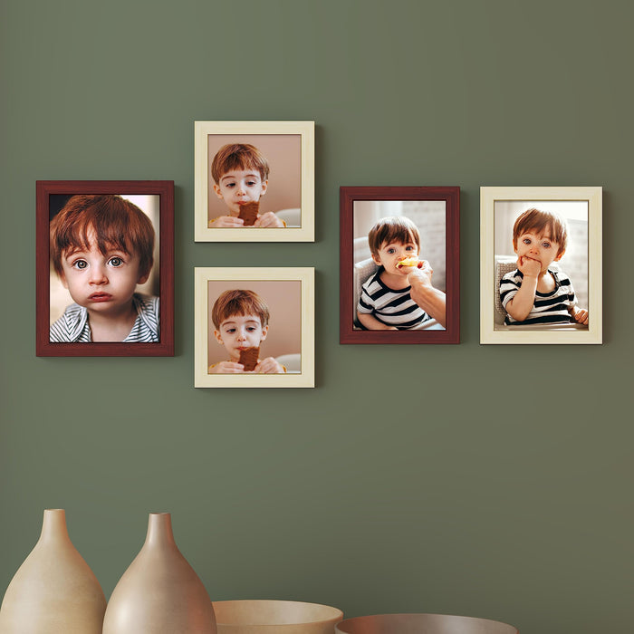 Art Street Today and Always Individual Framed Wall Photo Frames For Home Décor - Set Of 5 (Size: 5x5, 5x7, 6x8 Inch)