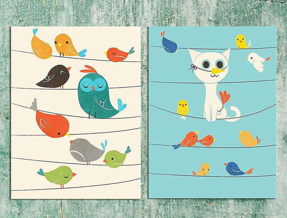 Birds Theme 2 Poster Set For Kids Room
