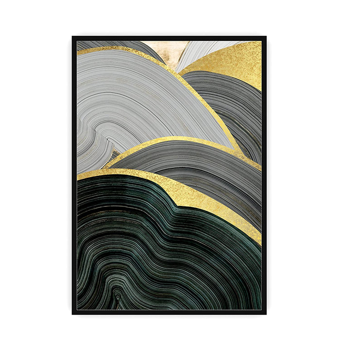 Art Street Canvas Painting Modern Golden veins Abstract Decorative Luxury Paintings with Frame for Home and Office Décor (Black, 22 X 34 Inches)