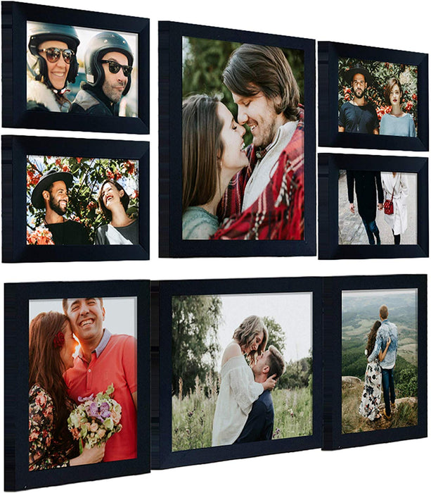 Individual Black Wall Photo Frames Set of 8 ( Picture Size  4 x 6, 6 x 8, 8 x 10 Inches )