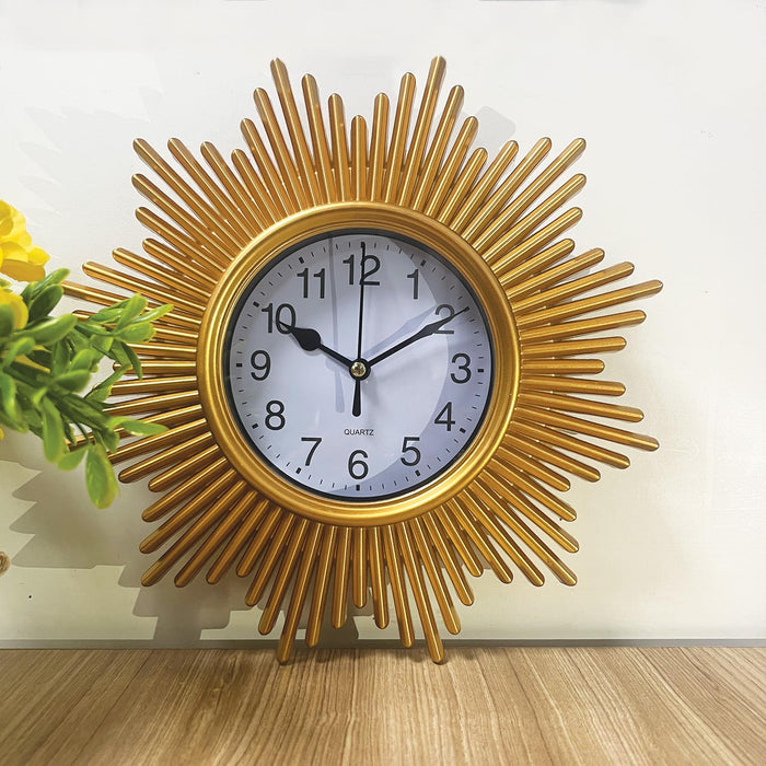 Art Street Stylish Modern Aesthetic Premium Retro Clock Design Unique Wall Hangings (Gold, 25 X 25 Cm)