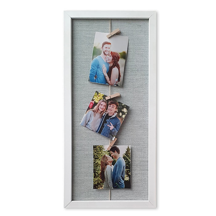 Art Street Hanging Photo Frames for Home Wall Décor White Color Photo Frame with Clips (Size - 18.5 x 8.5 Inches)