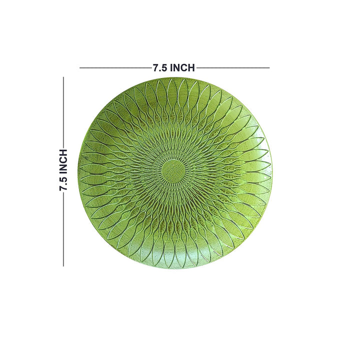 MDF Decorative Wall Plate, Round Wall Hanging Décor Wall Plates for Home Décor, Living Room & Bedroom By Artstreet - (Green, 11.4 x 11.4 Inch) Round Green, Set of 1, 11.4 x 11.4 Inch