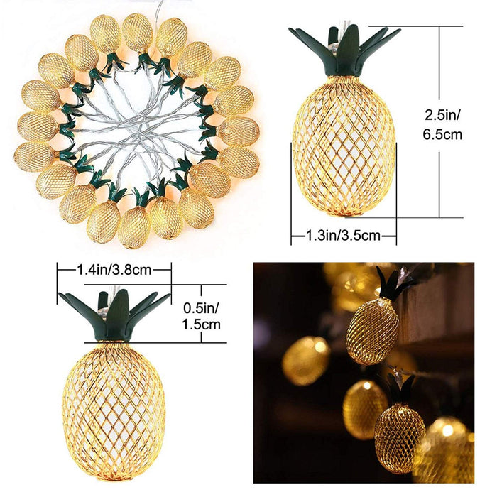 10 Pineapple Shape LED Bulb Decorative String Light Battery Powered, Color - Warm White ( 1.5 Meter)