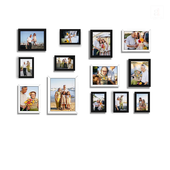 Art Street Collage Wall Photo Frame For Home Decor - Set Of 13 (4x6-6 Pcs, 6X8-6 Pcs, 8x10-1 Pcs), Black & White