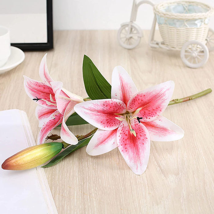 artificial asiatic lily Artificial Oriental Lily Flower Sticks for Home Decoration, Faux Flowe — ART STREET