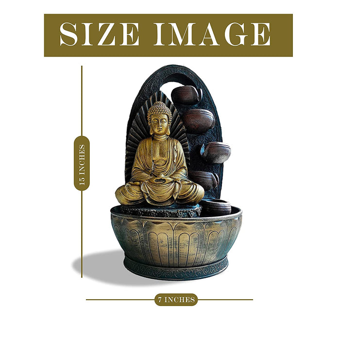 Art Street Beautiful Lord Fountain for Home Decorative Home Gifts for Drawing Room Living Room Waterfall Decorative Item Polyresin