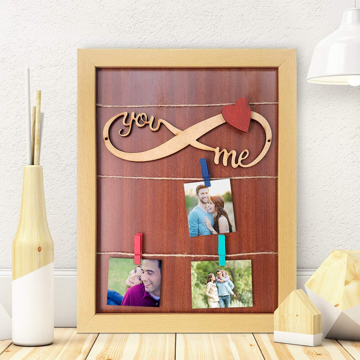 Art Street Valentine Gift Wall Photo Frame With Photo Clip- 9X12 Inches