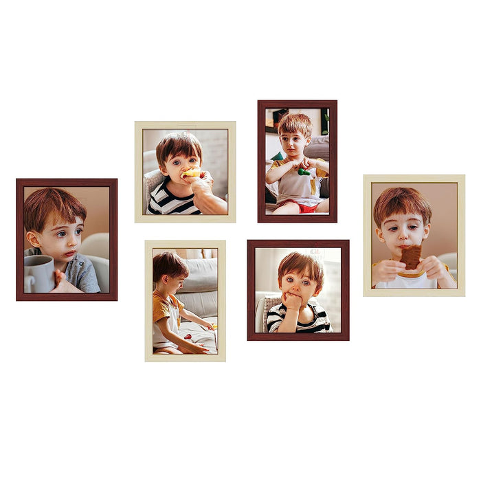 Art Street Wall Photo Frames for Living Room - Set of 6, Home Décor Size: 4x6, 5x7, 6x8 Inch