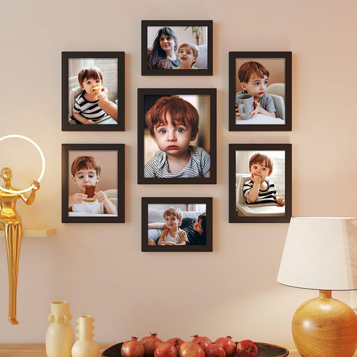 Art Street Decorative Premium Set of 6 Individual Wall Photo Frame (6 X 8  Picture Size matted to 4 x 6) - White