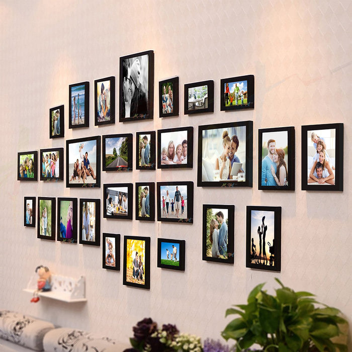 Delighted Set of 28 Individual Black Wall Photo Frame