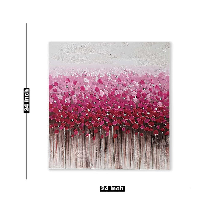 Art Street Canvas Floral Handmade Wall Painting Embossed Textured Wooden Decorative Art Original Oil Painting For Home Wall Decoration (24x24 Inches)