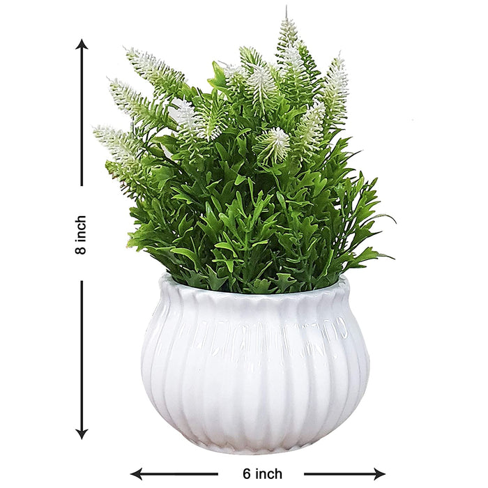 Artificial Flower for Home Decoration, Artificial Plants with Ceramic Pot,  Size 6 x 8 Inch