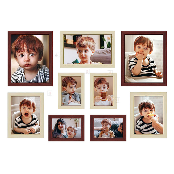 Art Street Locus Individual Framed Wall Photo Frames For Home Décor - Set Of 5 (Size: 5x7, 6x8, 8x8, 8x10 Inch)