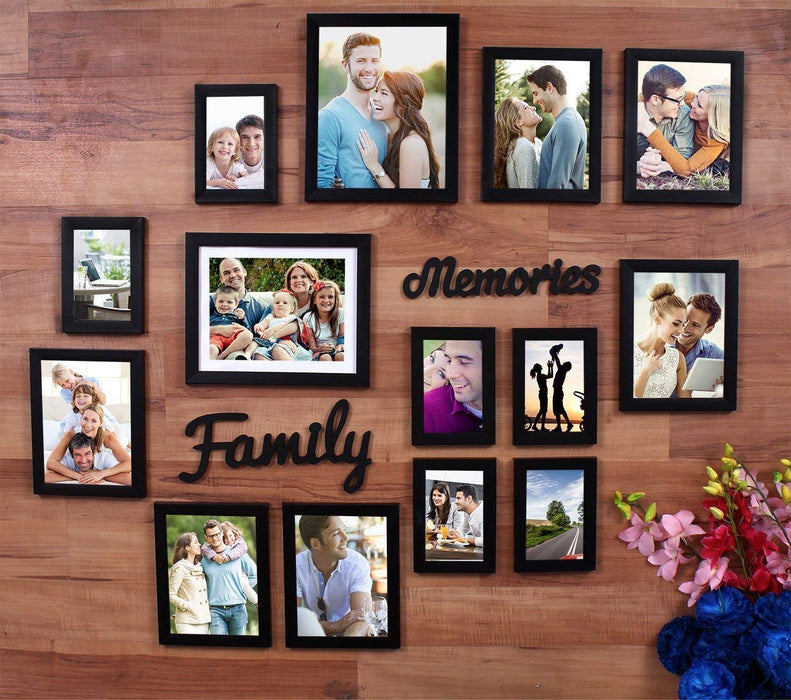 Beautiful Family Memories Individual Wall Photo Frame Set With MDF Plaque