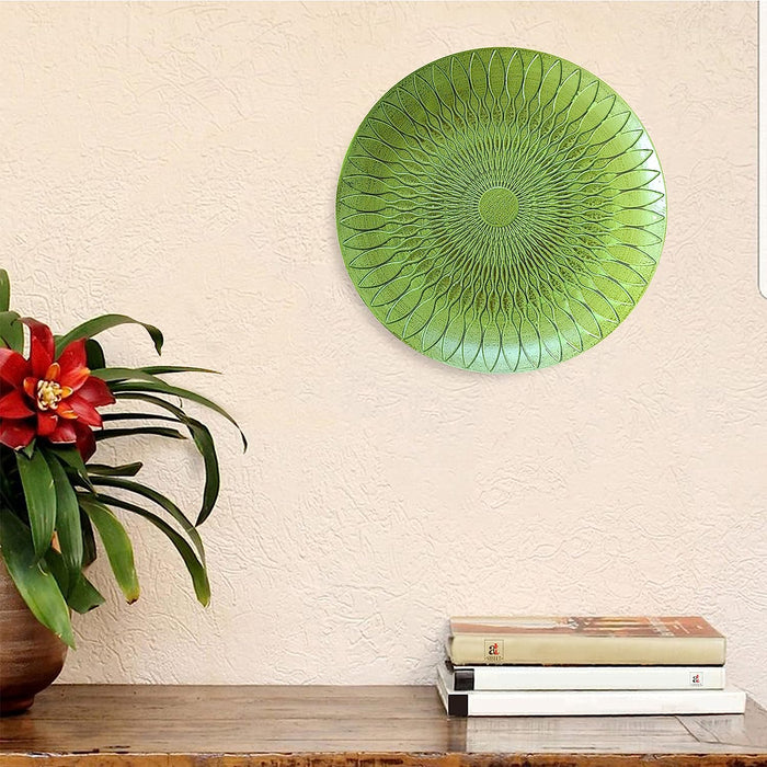 MDF Decorative Wall Plate, Round Wall Hanging Décor Wall Plates for Home Décor, Living Room & Bedroom By Artstreet - (Green, 11.4 x 11.4 Inch) Round Green, Set of 1, 11.4 x 11.4 Inch