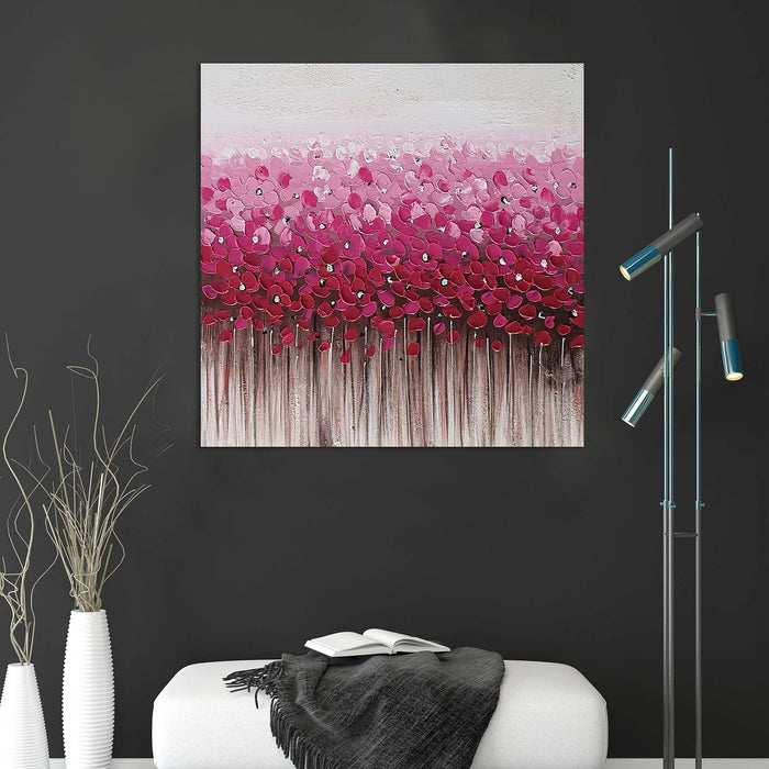 Art Street Canvas Floral Handmade Wall Painting Embossed Textured Wooden Decorative Art Original Oil Painting For Home Wall Decoration (24x24 Inches)