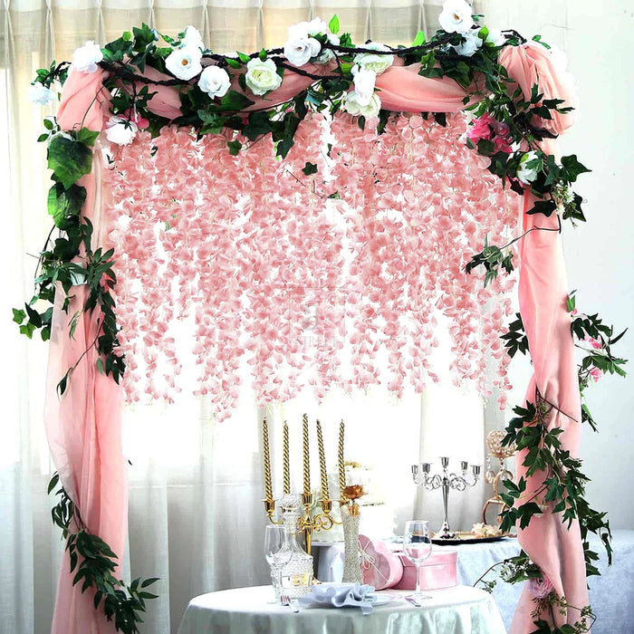 Artificial Silk Wisteria Vine Ratta Hanging Garland Silk Flowers String Home Party Wedding Decor