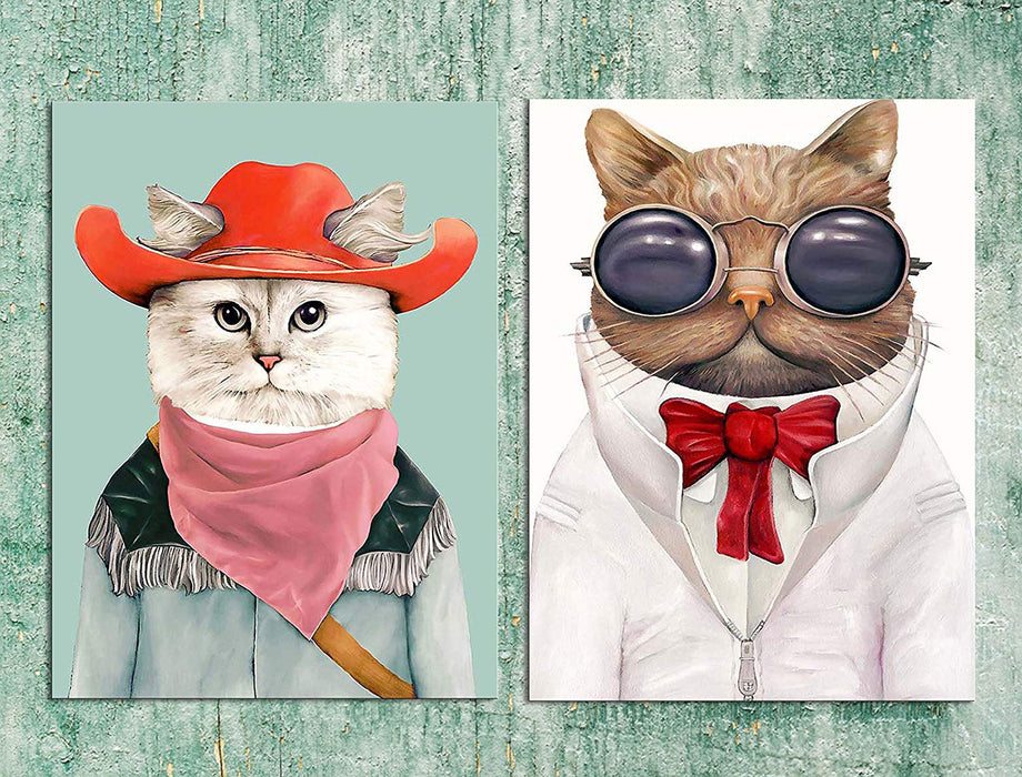 Animal Theme  Cat & Dog 2 Poster Set For Kids Room ( Size 12 x 16 )