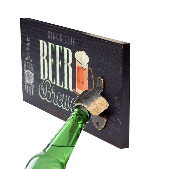 Art Street Vintage Style Wooden Beer Bottle Opener Creative Bar & Home Wall Decor