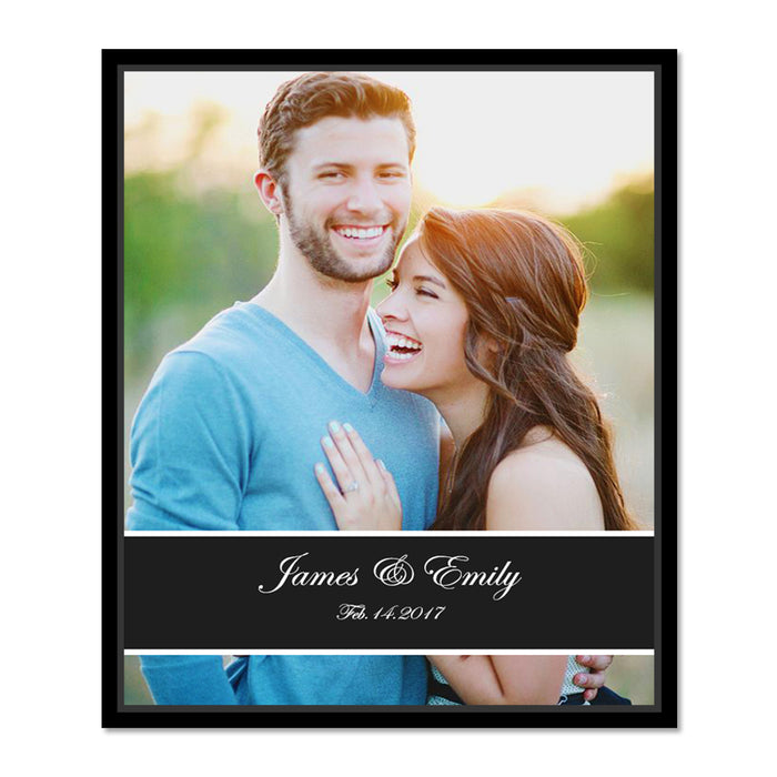 Customized Canvas Gift for Wedding gift for friends, couple printed Name & Date Size;-10x12Inch