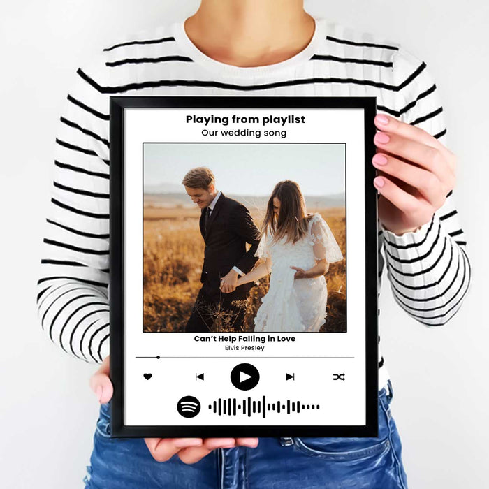Customized Wedding Gift Photo Print with Favourite song For Couple (A4)