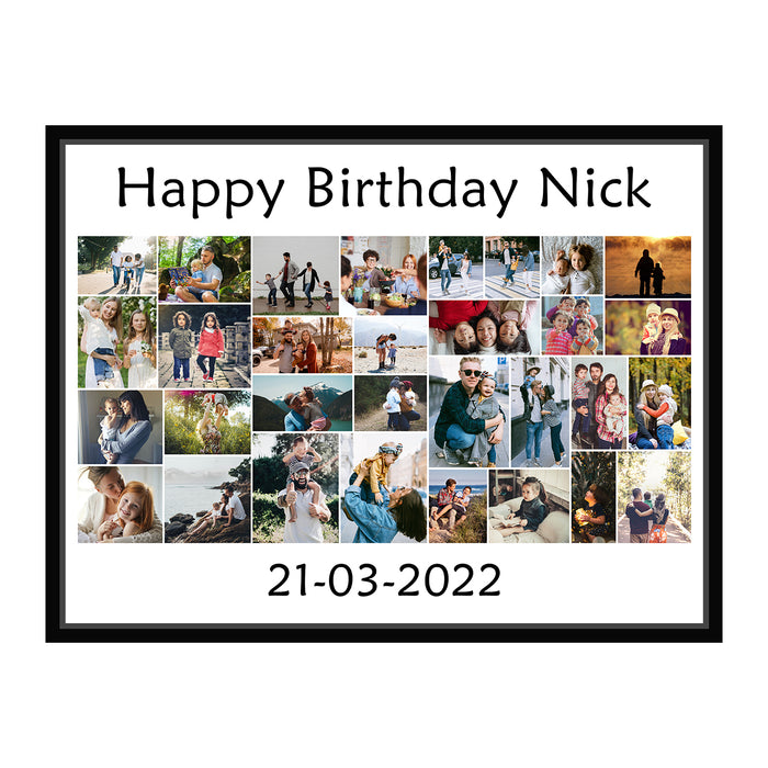Personalized  Canvas Photo Collage 32 Pictures Birthday Gift  Collage Photo  (Size;-13x17 Inch