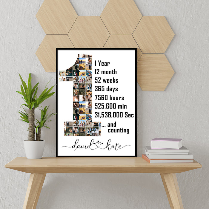 Personalized Anniversary Gift  Canvas Photo Collage for Couple, loveable Person.