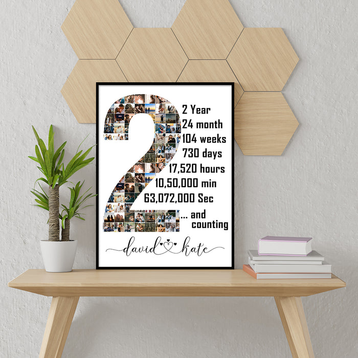 Personalized 2nd Annivesary Gift  Canvas For Couple, Loveable Person (Size;-13x17Inch)