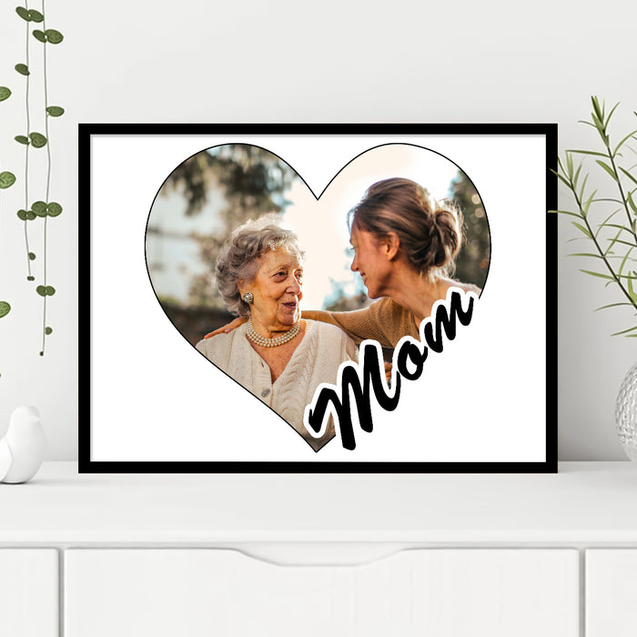 Personalized Heart Photo print Framed gift for Mother , Dad , Sister Brother Day Gifts For Her