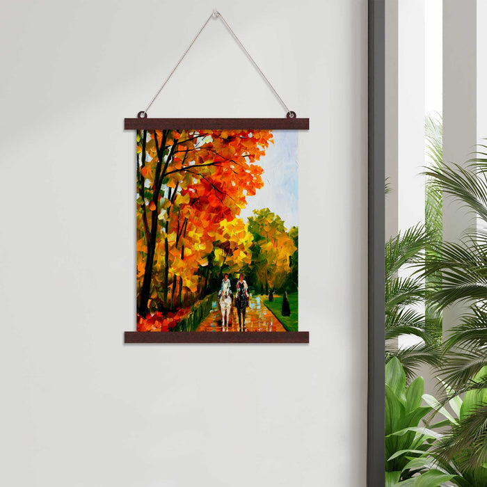 Paintings Hangings Canvas Scroll Poster for Home Decor Forest Way Hanging Canvas Painting for Wall and Living Room Decoration (14 x 18 Inchs, 12 x 16 Inchs)