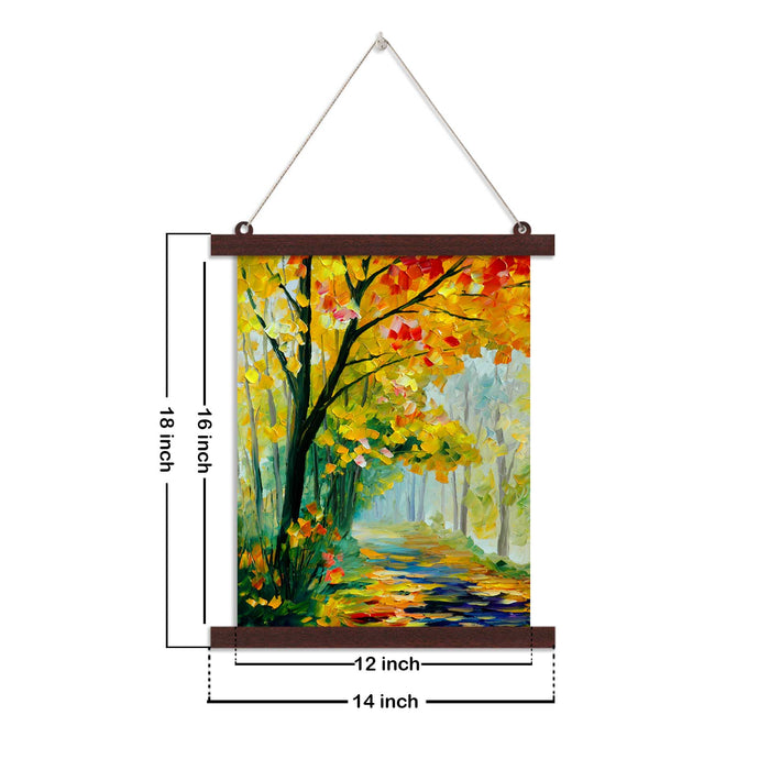 Paintings Hangings Canvas Scroll Poster for Home Decor Autumn Floral Theme Hanging Canvas Painting for Wall and Living Room Decoration (14 x 18 Inchs, 12 x 16 Inchs)