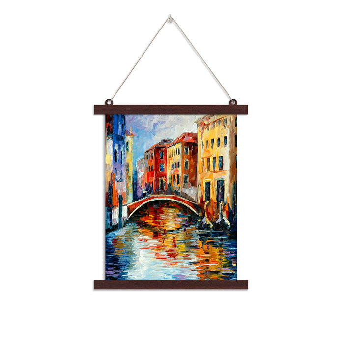 Hangings Canvas Scroll Poster for Home Decor City Lake Views Theme Hanging Canvas Painting for Wall and Living Room Decoration