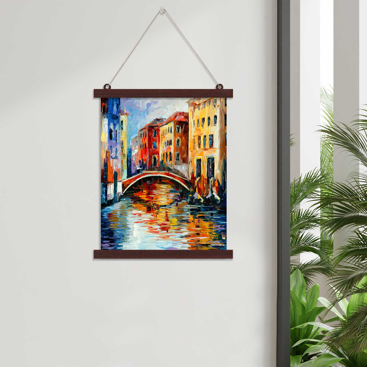 Hangings Canvas Scroll Poster for Home Decor City Lake Views Theme