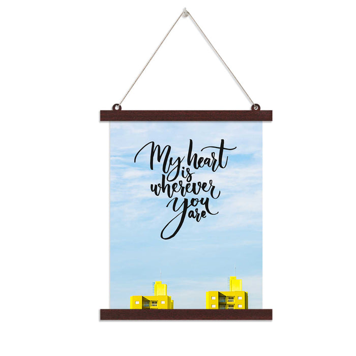 Paintings Hangings Canvas Scroll Poster for Home Decor My Heart Is Wherever You Are Hanging Canvas Painting for Wall and Living Room Decoration