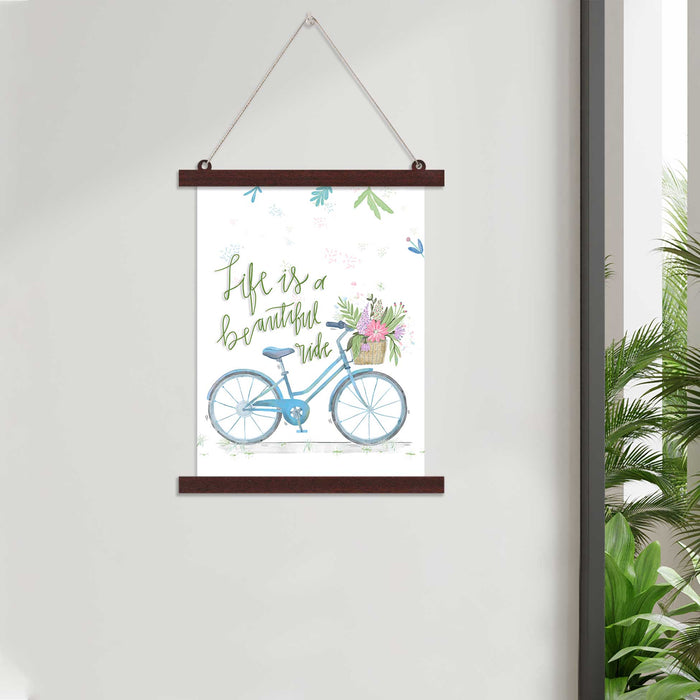 Paintings Hangings Canvas Scroll Poster for Home Decor Life Is A Beautiful Ride Cycle Hanging Canvas Painting for Décor