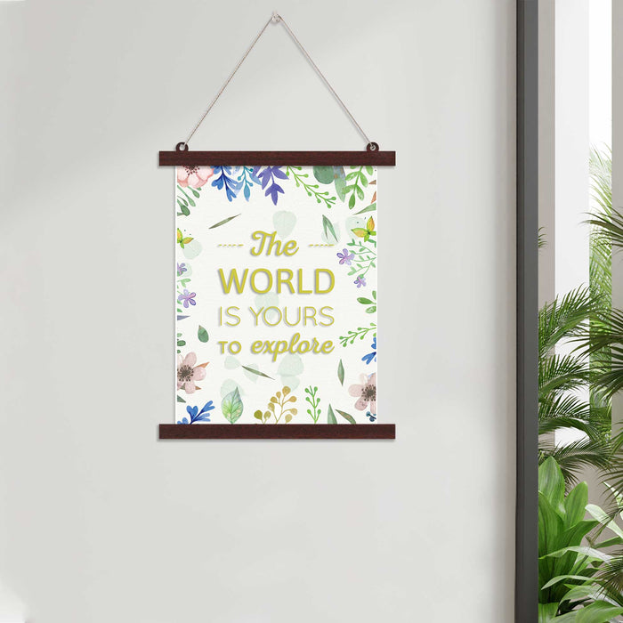 Paintings Hangings Canvas Scroll Poster for Home Decor The World Is Yours Hanging Canvas Painting for Wall and Living Room Decoration