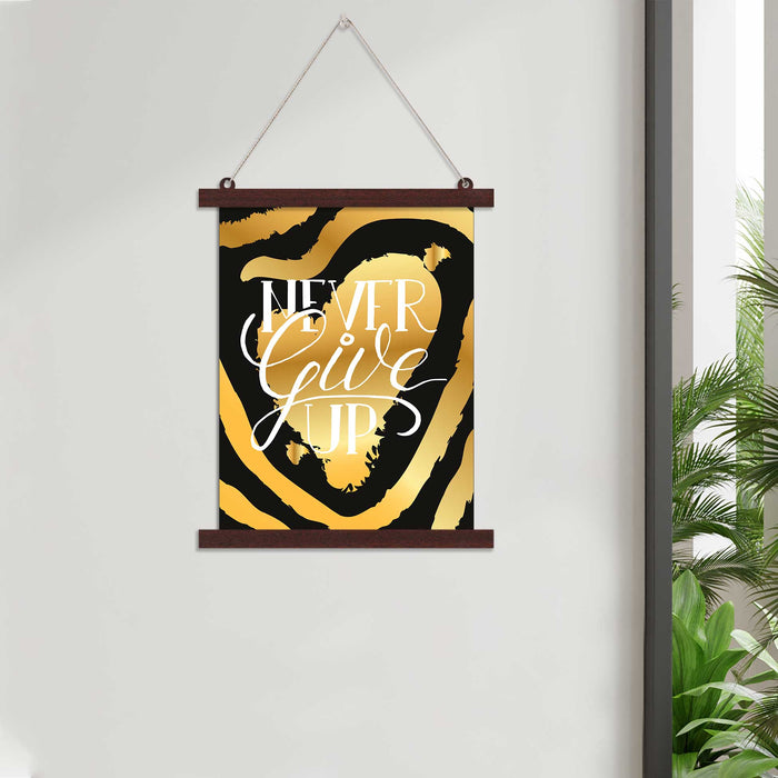 Paintings Hangings Canvas Scroll Poster for Home Decor Never Give Up Hanging Canvas Painting for Wall and Living Room Decoration