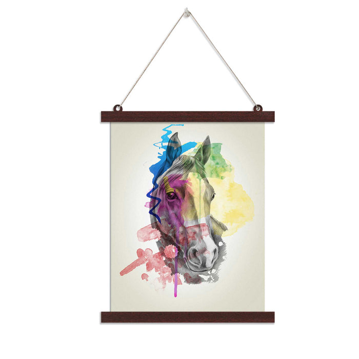 Paintings Hangings Canvas Scroll Poster for Home Decor Horse Face Hanging Canvas Painting for Wall and Living Room Decoration