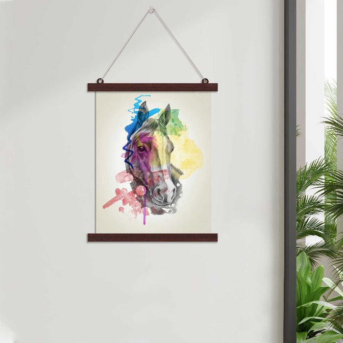 Paintings Hangings Canvas Scroll Poster for Home Decor Horse Face Hanging Canvas Painting for Wall and Living Room Decoration